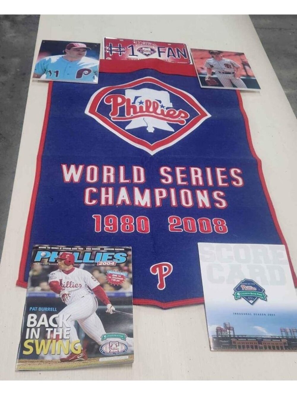 Philadelphia Phillies Dynasty Champions Wool Banner and other Fan Memorabilia
